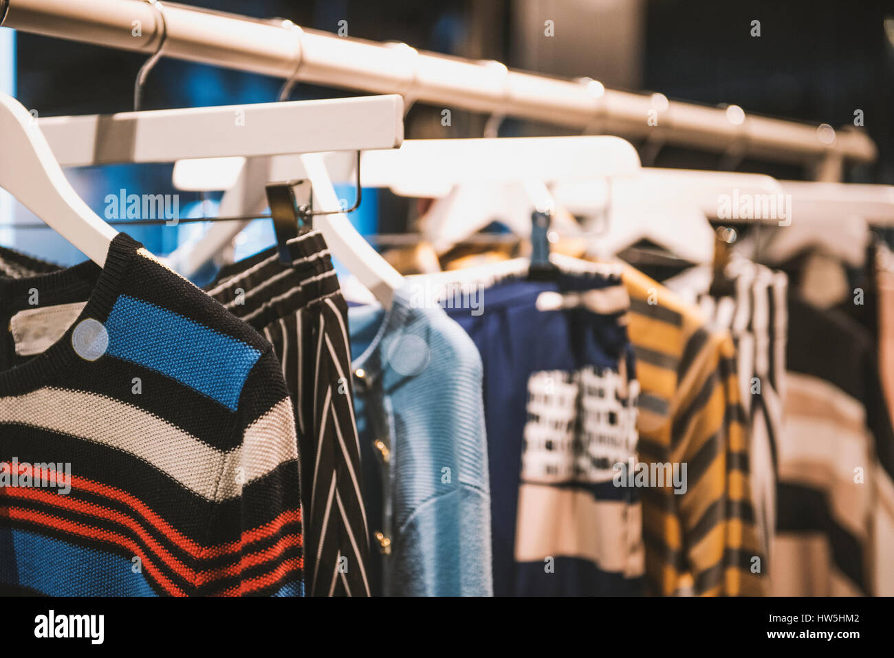 Casual clothing in a retail store Stock Photo