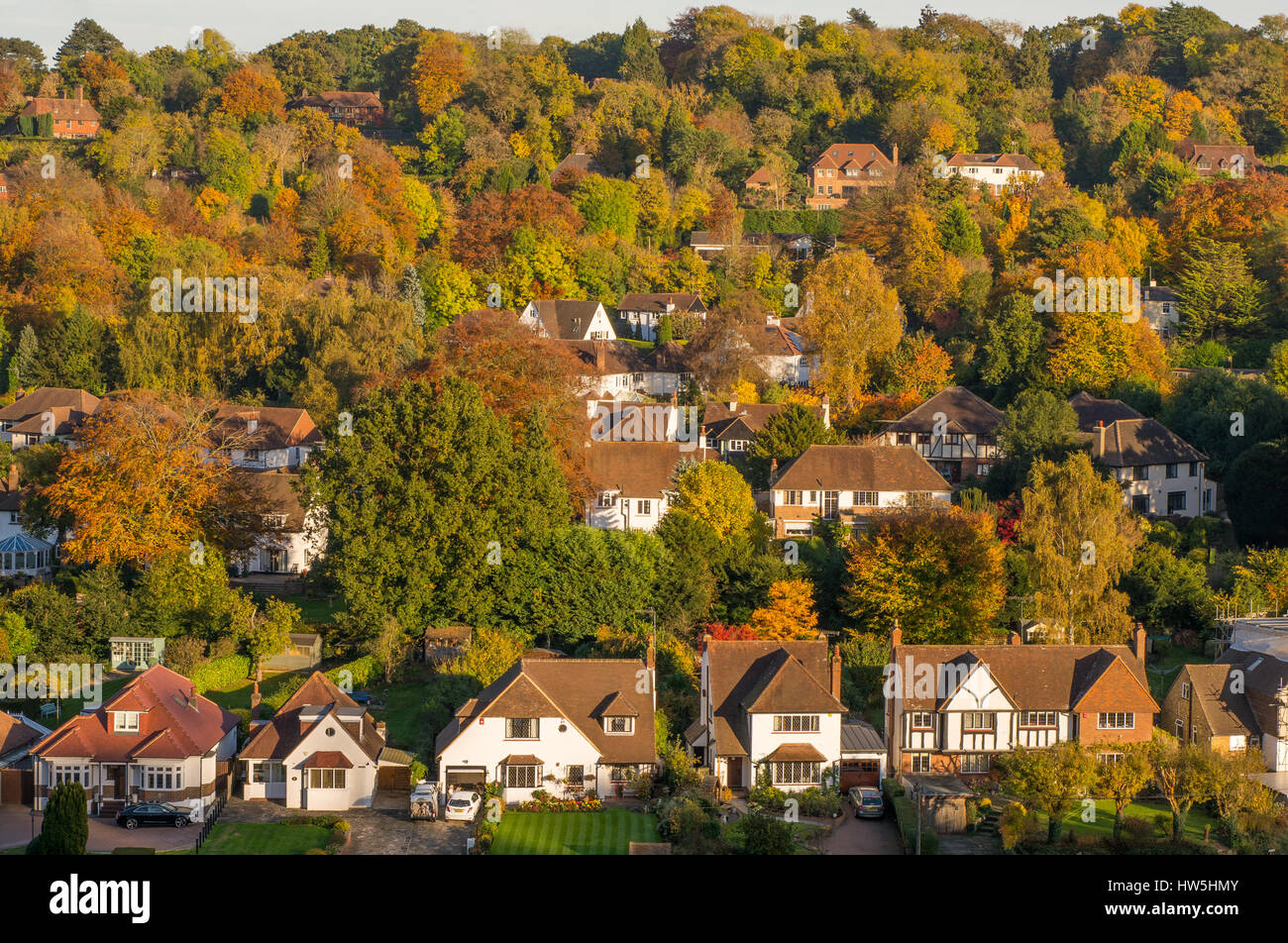 Suburban Housing estate at Woodmansterne, Banstead near Croydon in