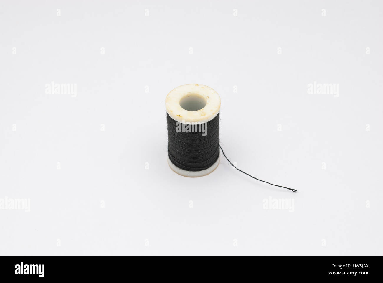 Closeup to Black Thread with Dirty White Core Stock Photo Alamy