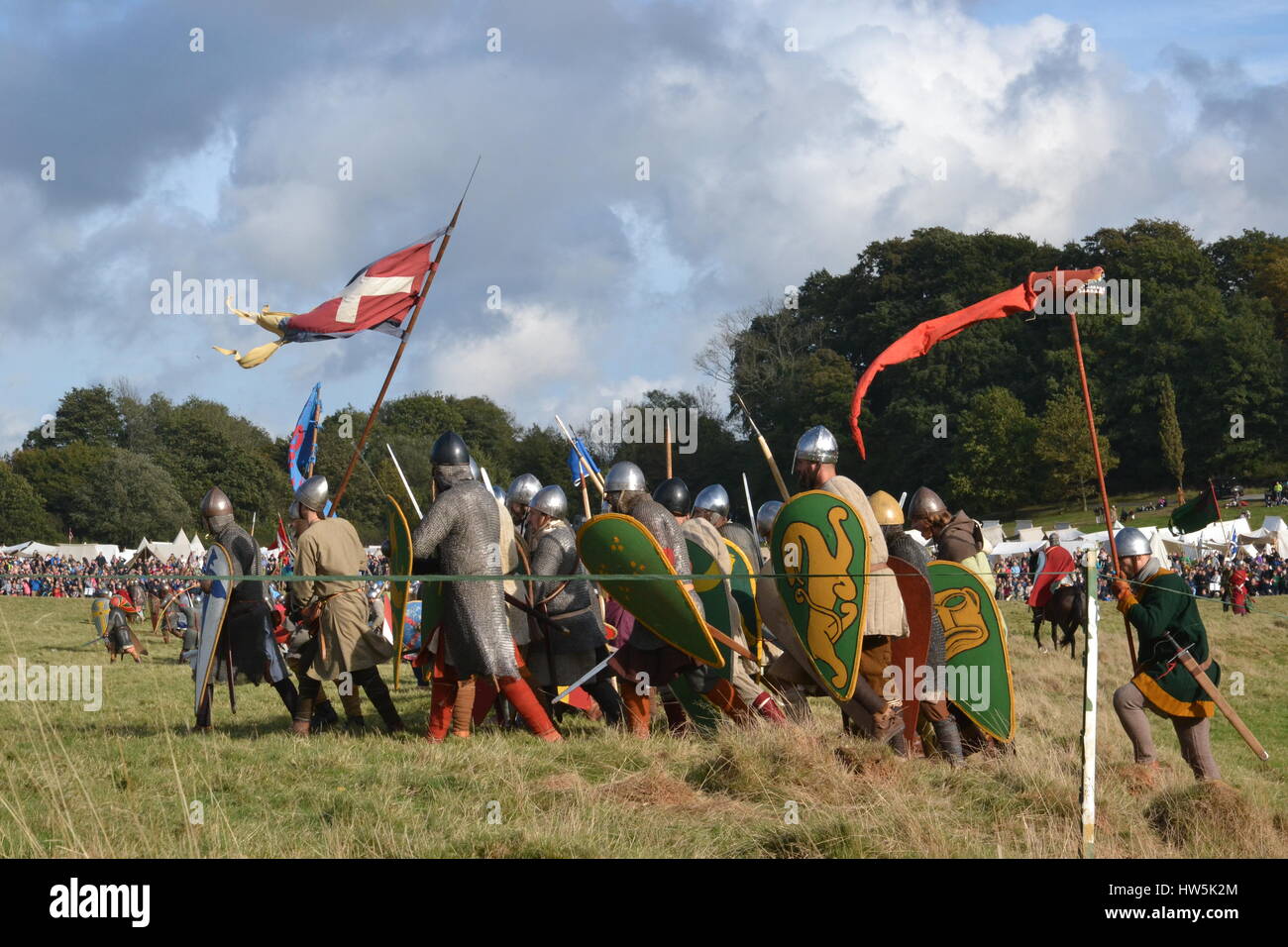 Battle of Hastings re-enactment event in the grounds of Battle Abbey Stock Photo