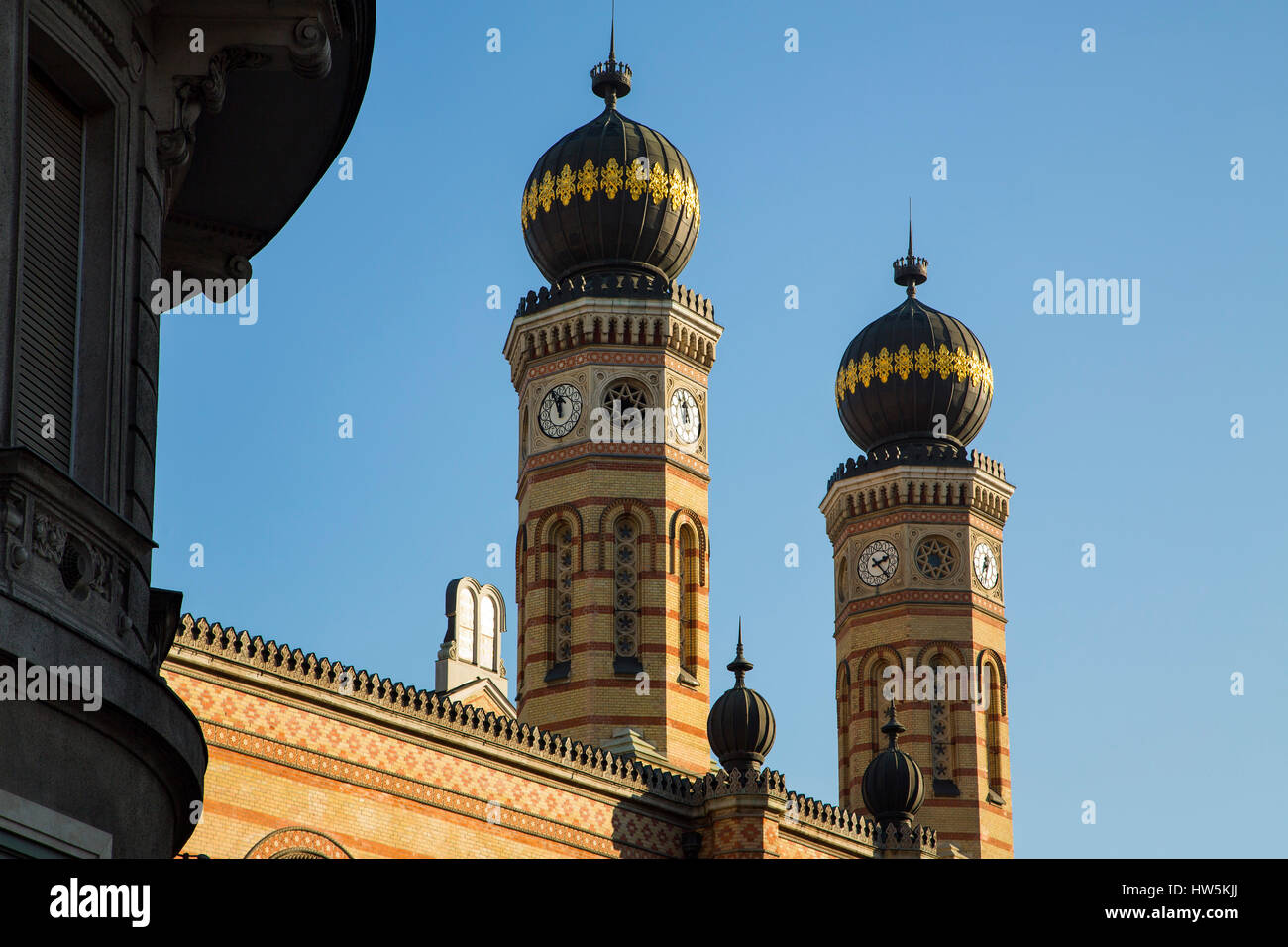 Dohány Street or Great Jewish Synagogue nagy zsinagóga The Second largest Synagogue in the world built in Moorish Revival Style. Budapest Hungary, Sou Stock Photo