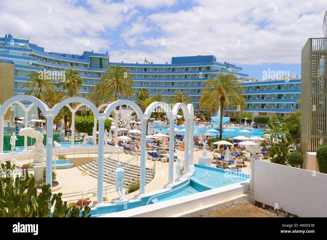 Cleopatra Palace Hotel part of the Mare Nostrum resort Stock Photo - Alamy