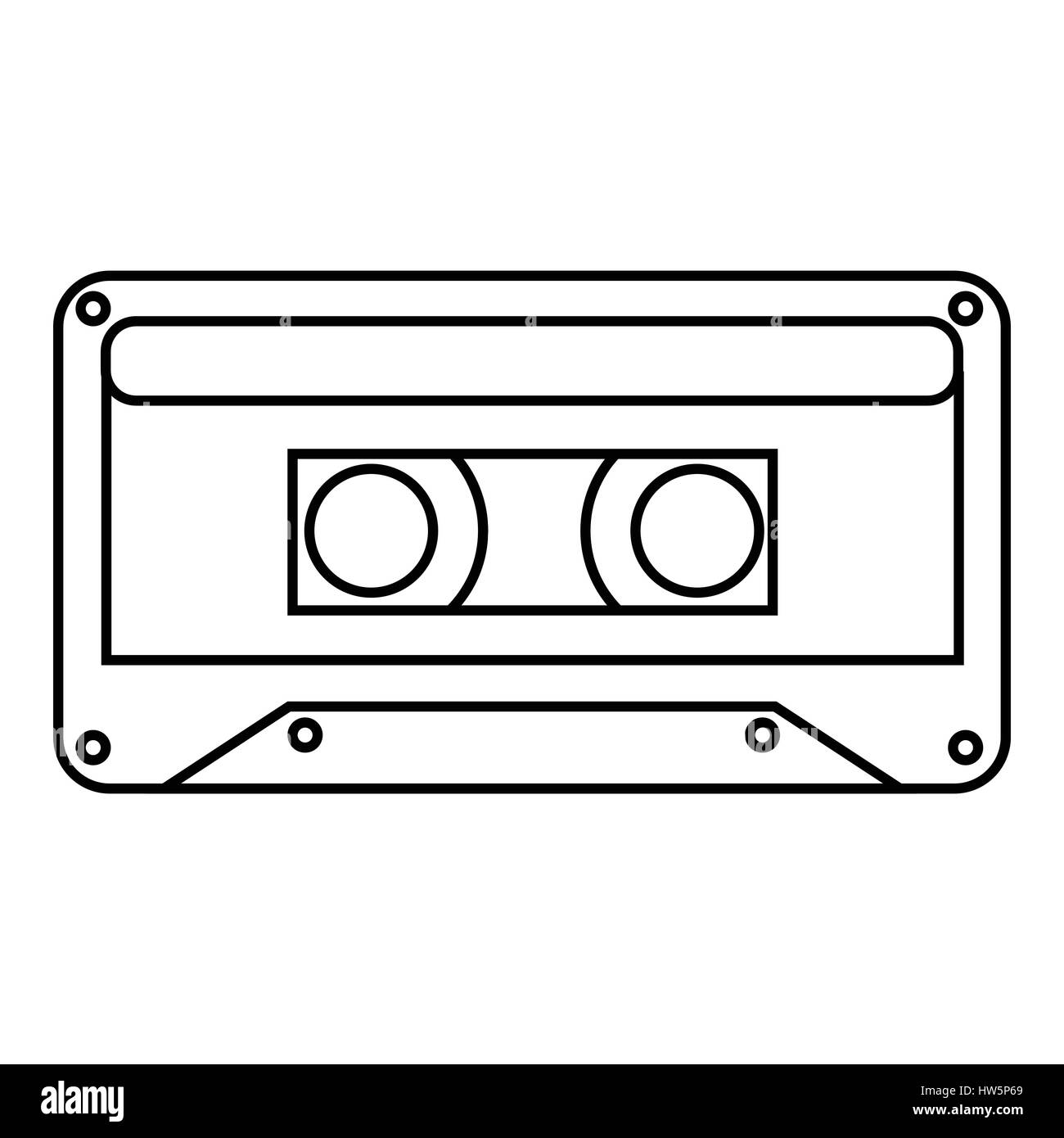 Audio cassette icon, outline style Stock Vector Image & Art - Alamy