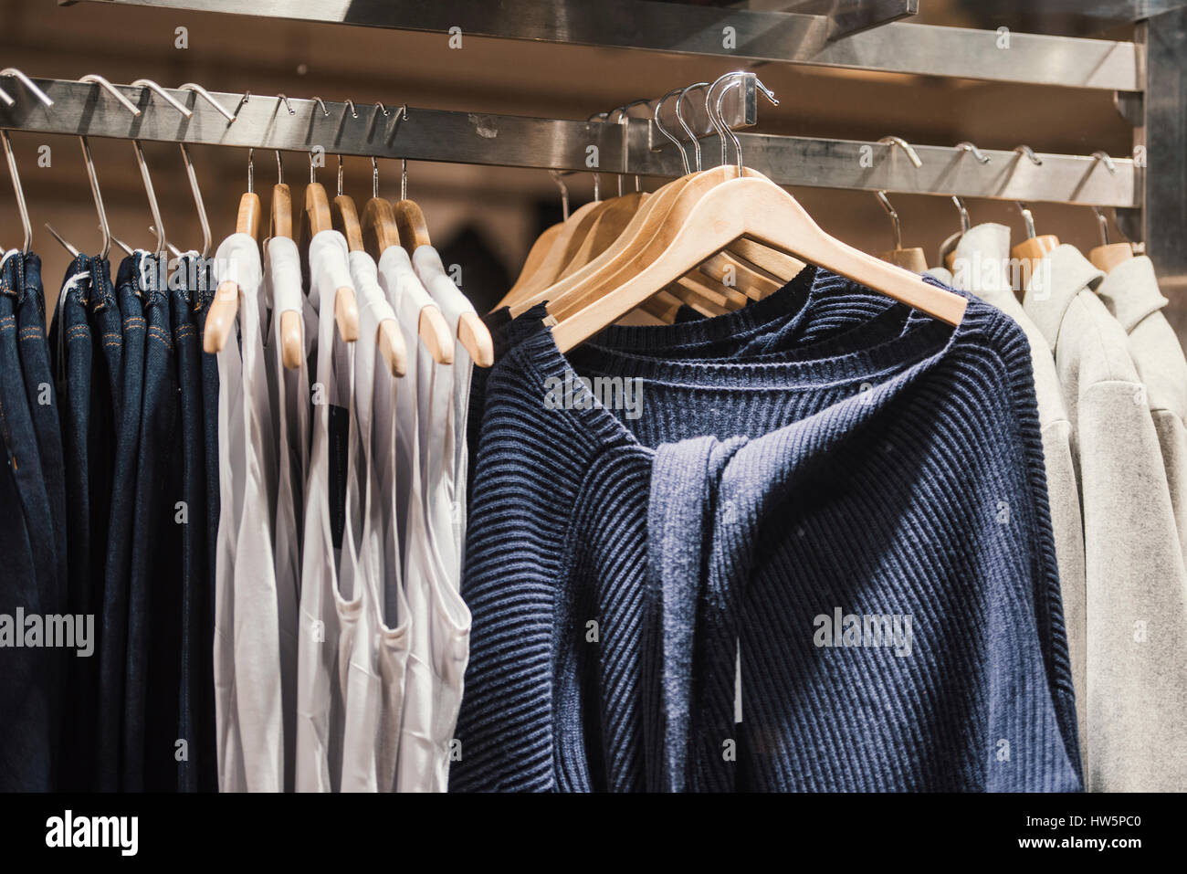 Women clothing in a fashion boutique Stock Photo - Alamy