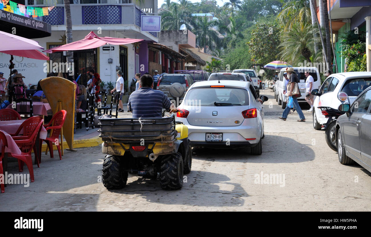 Street scene in Sayulita, Nayarit, Mexico Stock Photo