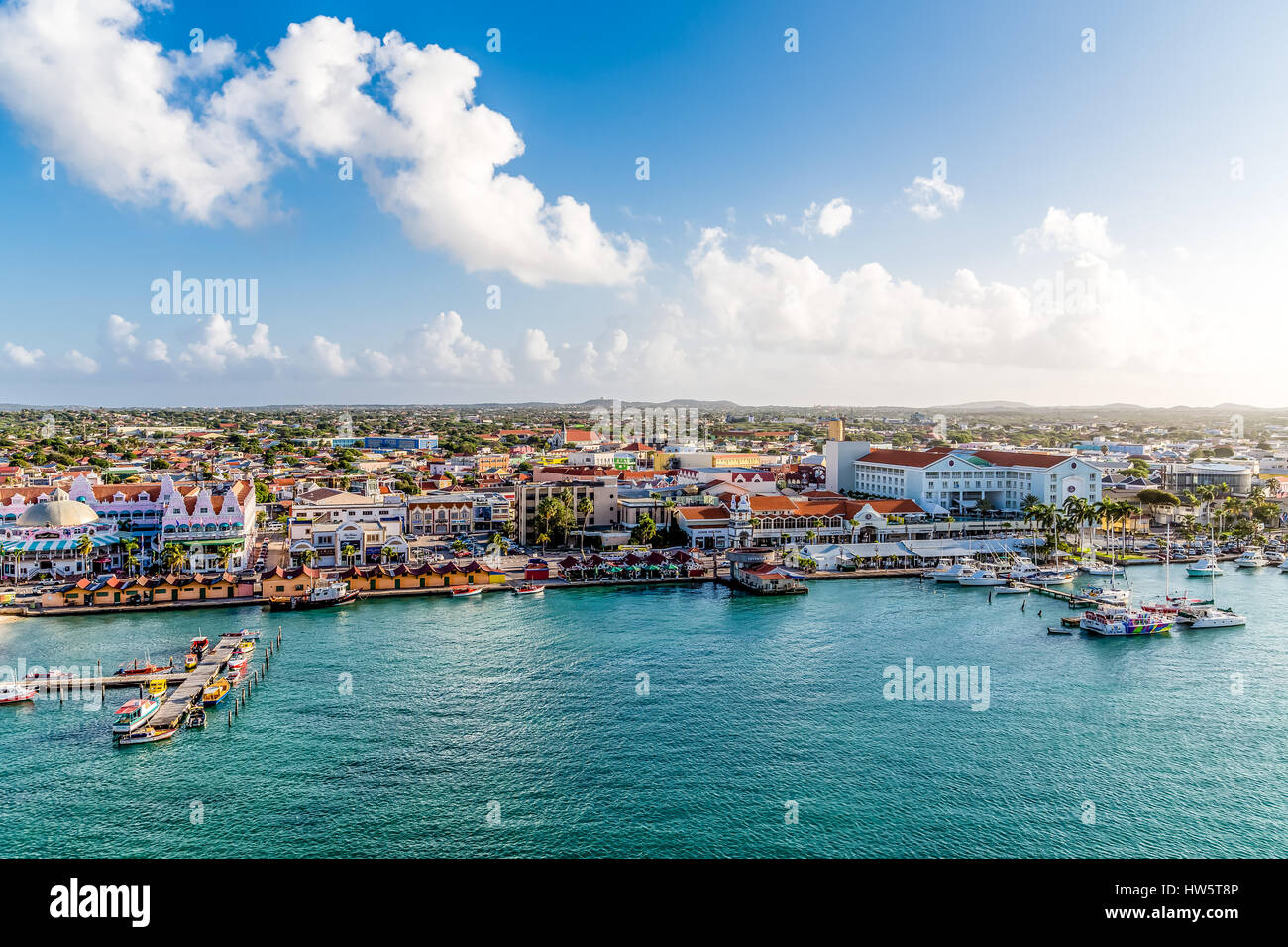 Colorful Buildings In Oranjestad On The Island Of Aruba Stock Photo - Alamy