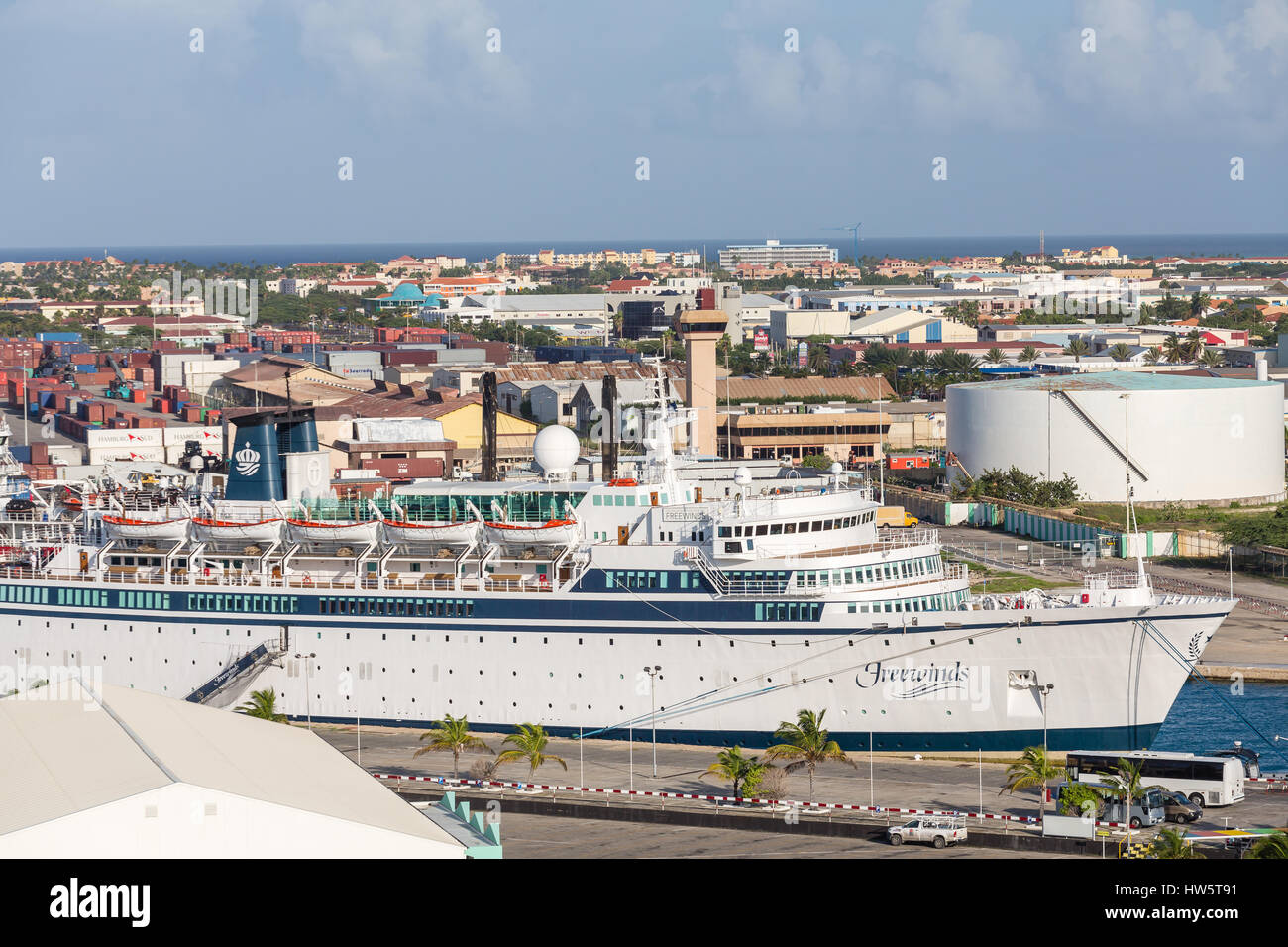 Freewinds Cruise Ship Docked In Aruba Stock Photo Alamy