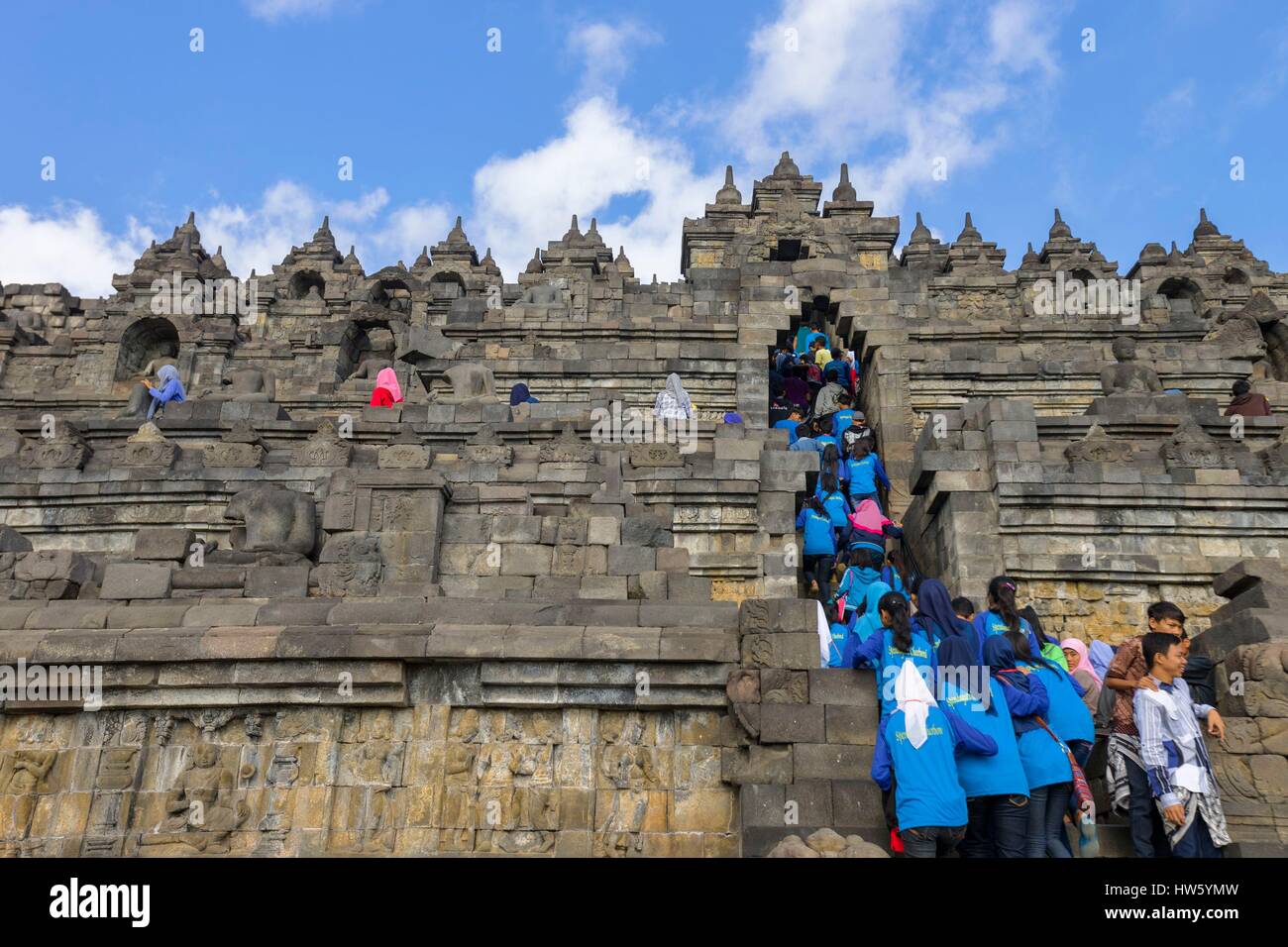 Indonesia, Java island, Borobudur, listed as World Heritage Site by ...