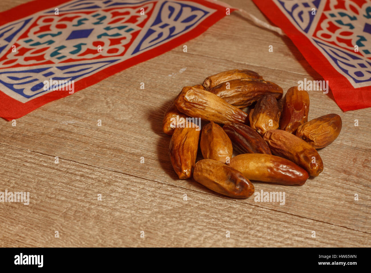 Ramadan decorations with dry dates and dried fruits Stock Photo Alamy