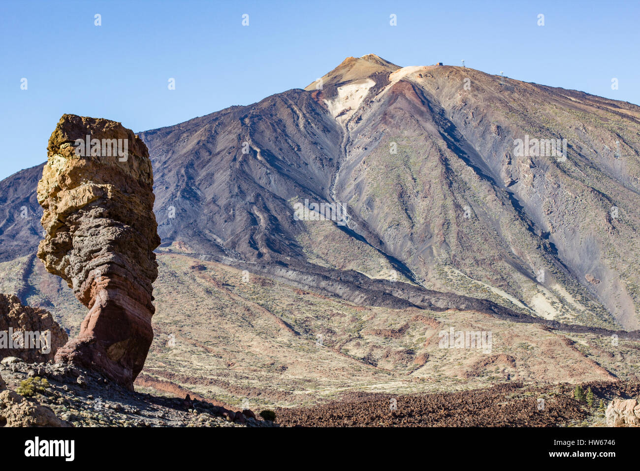 The Roque Cinchado on Pico del Teide, Tenerife Stock Photo