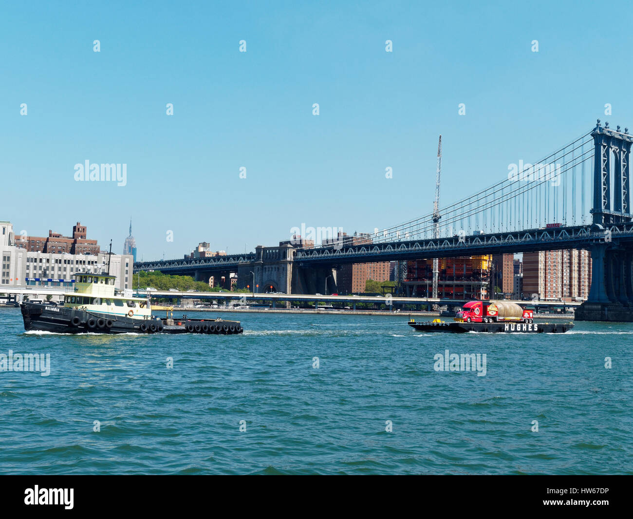 Boat and New York City Stock Photo