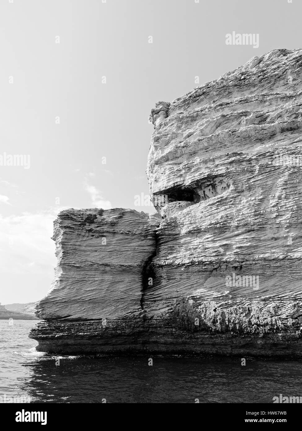 Limestone cliffs, Bonifacio, Corsica, France Stock Photo