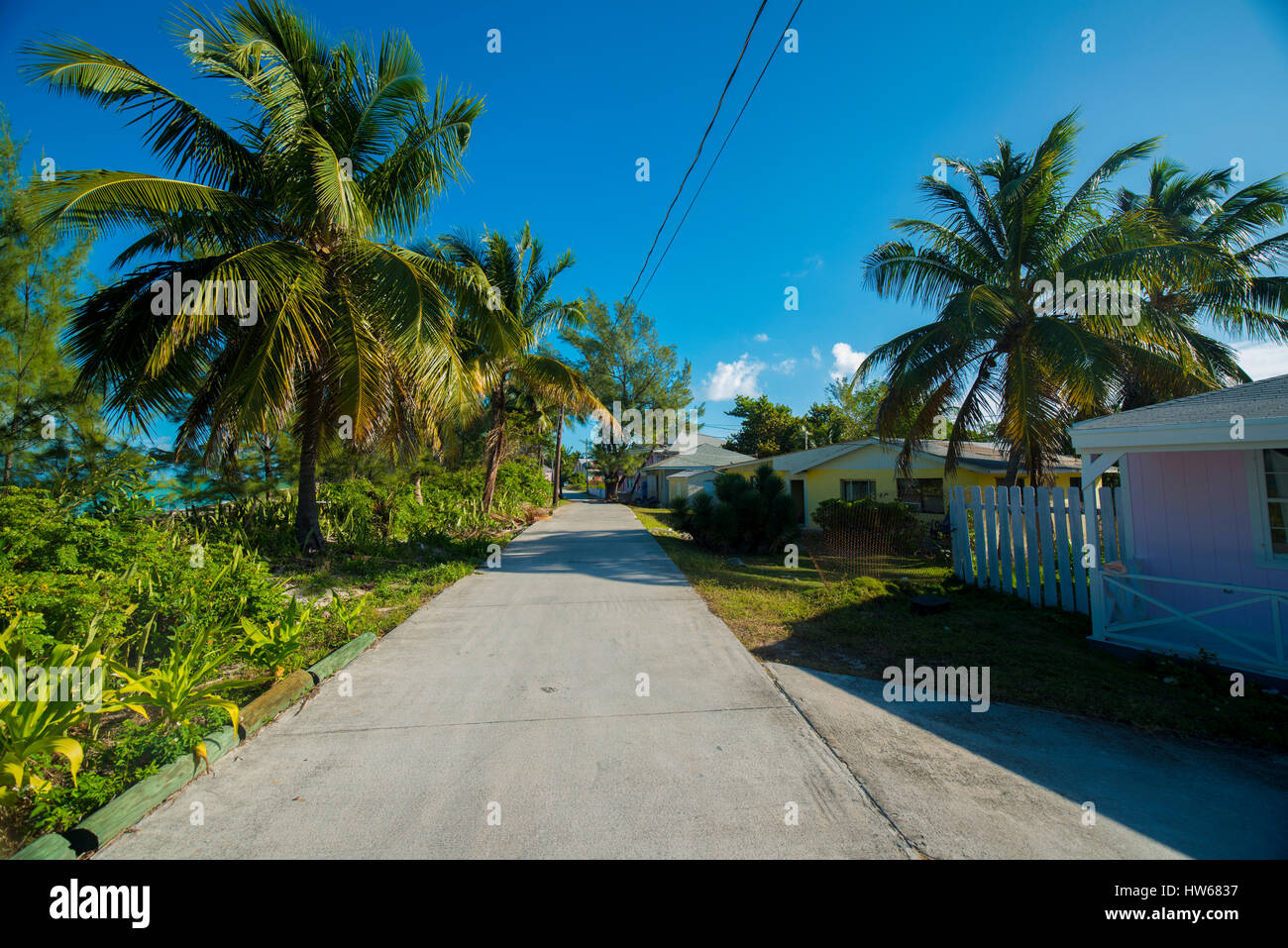 street of Bimini Island Stock Photo