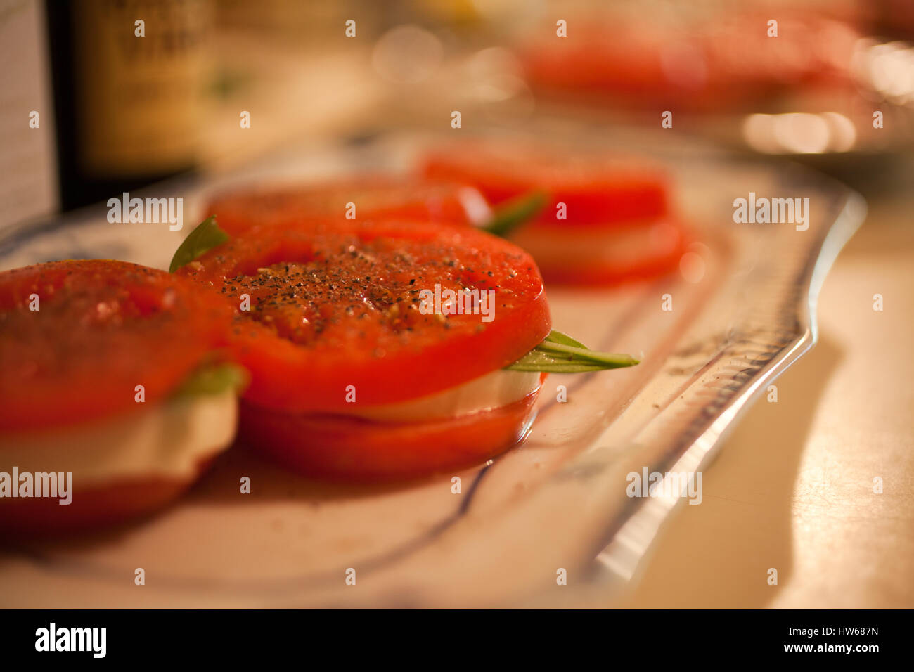 tomato and mozzarella salad (caprese) Stock Photo