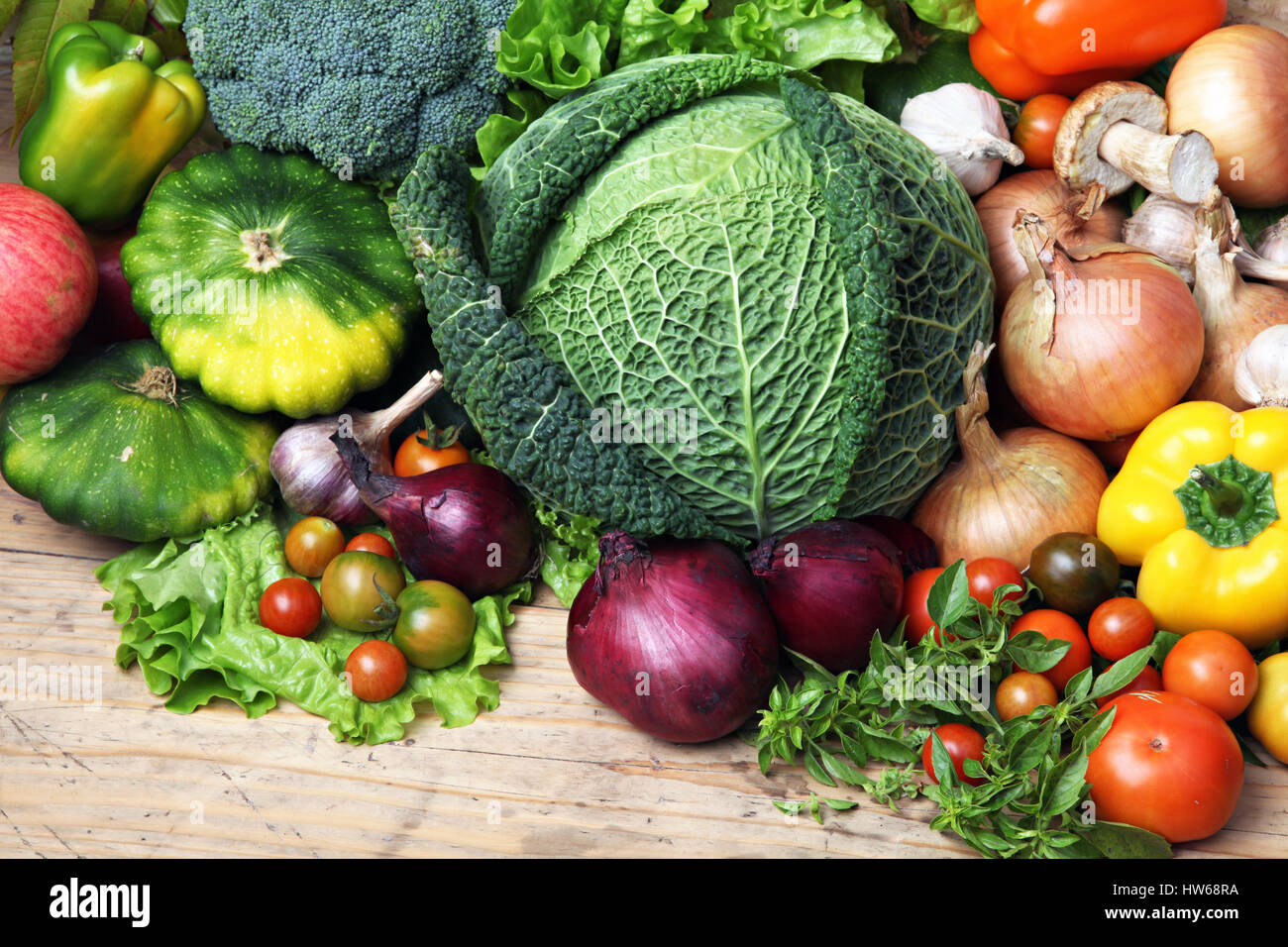 Vegetable in a  wooden box. Stock Photo