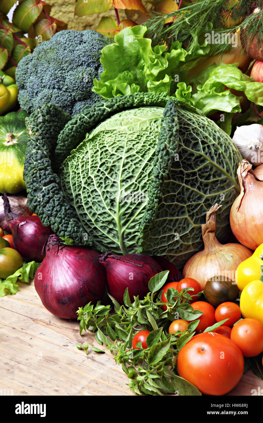 Vegetable in a  wooden box. Stock Photo