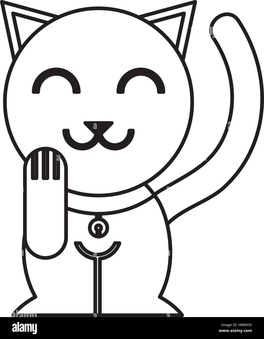 chinese cat lucky icon Stock Vector Image & Art Alamy