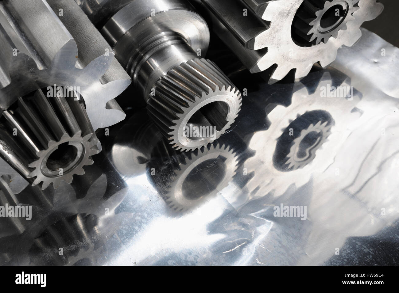 Metal cogs and gears Stock Photo Alamy