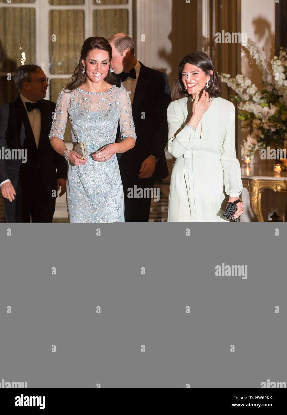 The Duchess of Cambridge (left) with Anne Llewellyn, the wife UK