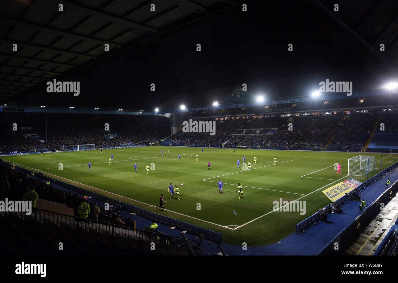 General view of the action during the Sky Bet Championship match at Hillsborough, Sheffield. Stock Photo
