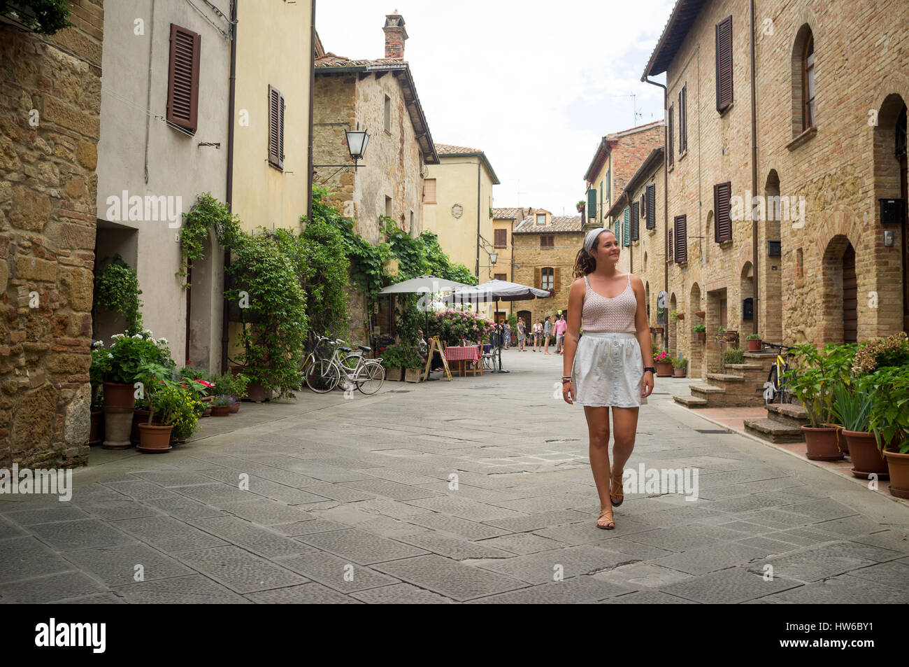 Girl in Pieta, Italy Stock Photo
