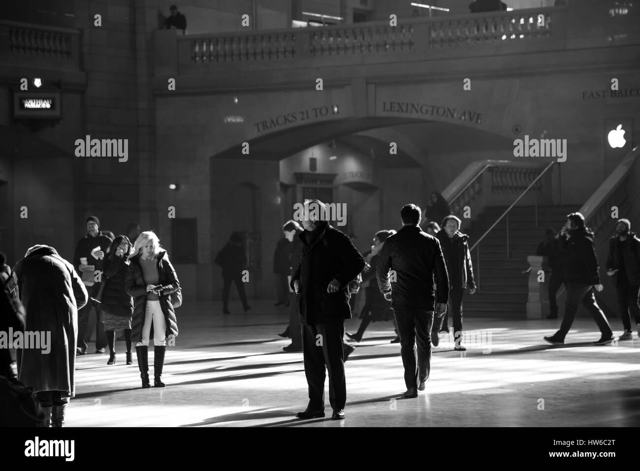 New York City, New York – March 13, 2017: Man looking for somebody at Grand Central Station. Stock Photo