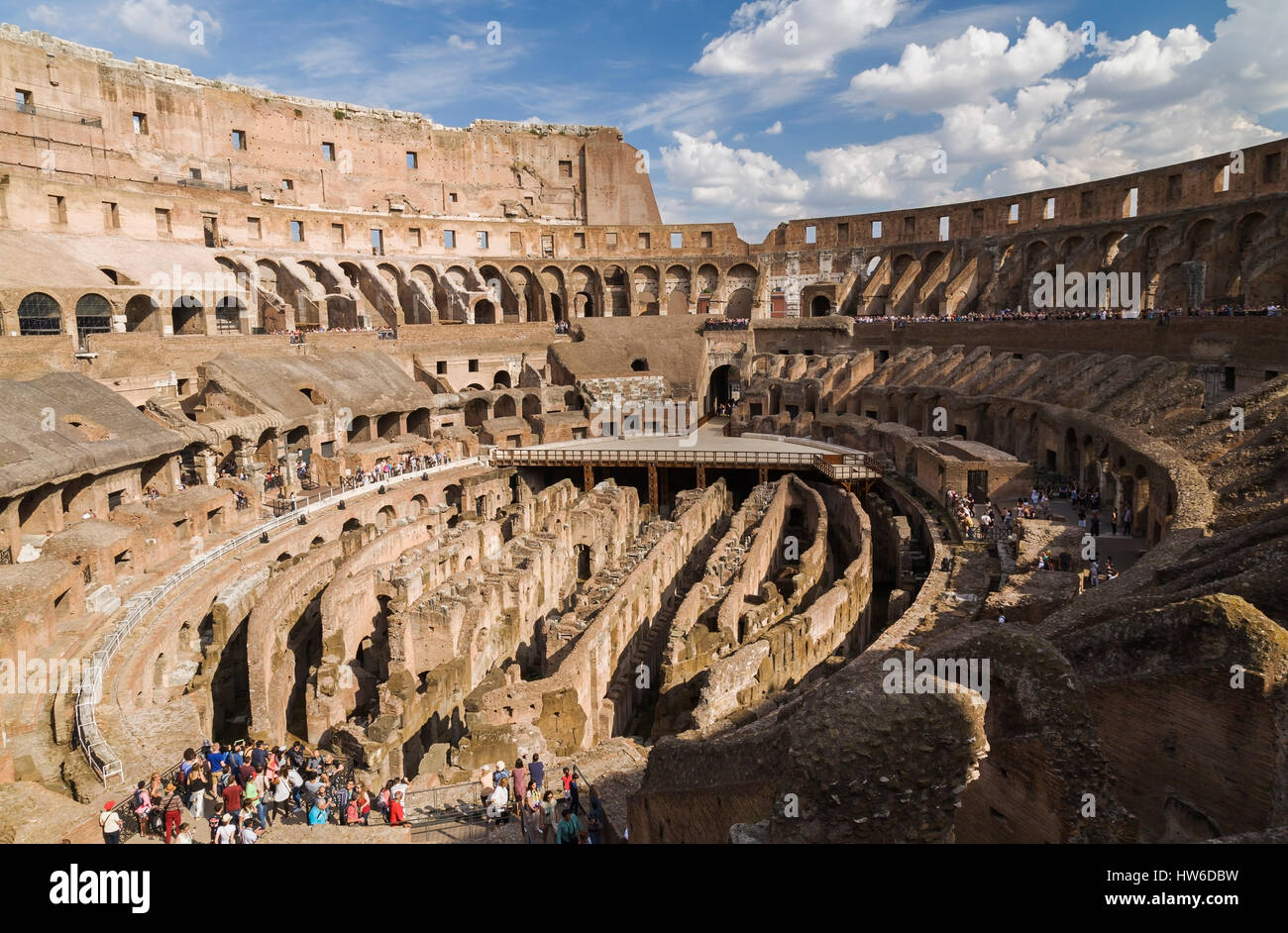 Interior view of the Colosseum ruins with tourists in Rome, Italy, Europe  Stock Photo - Alamy