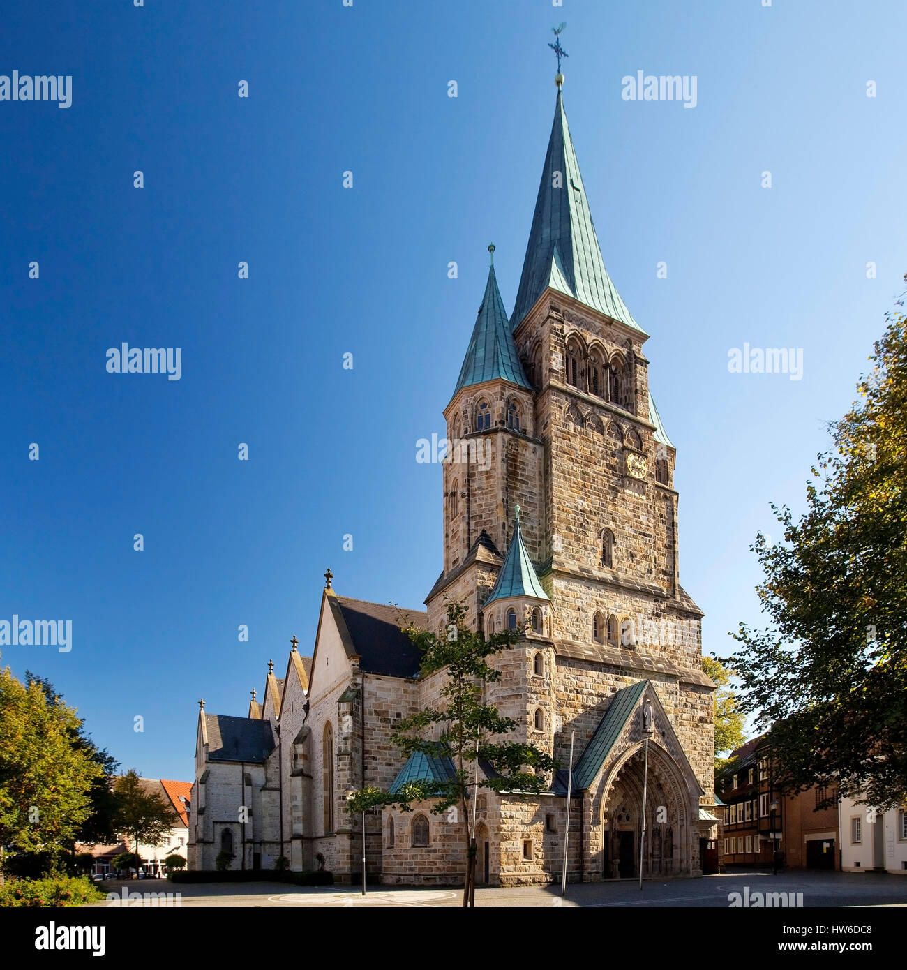 Katholische Pfarrkirche St. Laurentius, Warendorf, Muensterland, Nordrhein-Westfalen, Deutschland, Europa Stock Photo