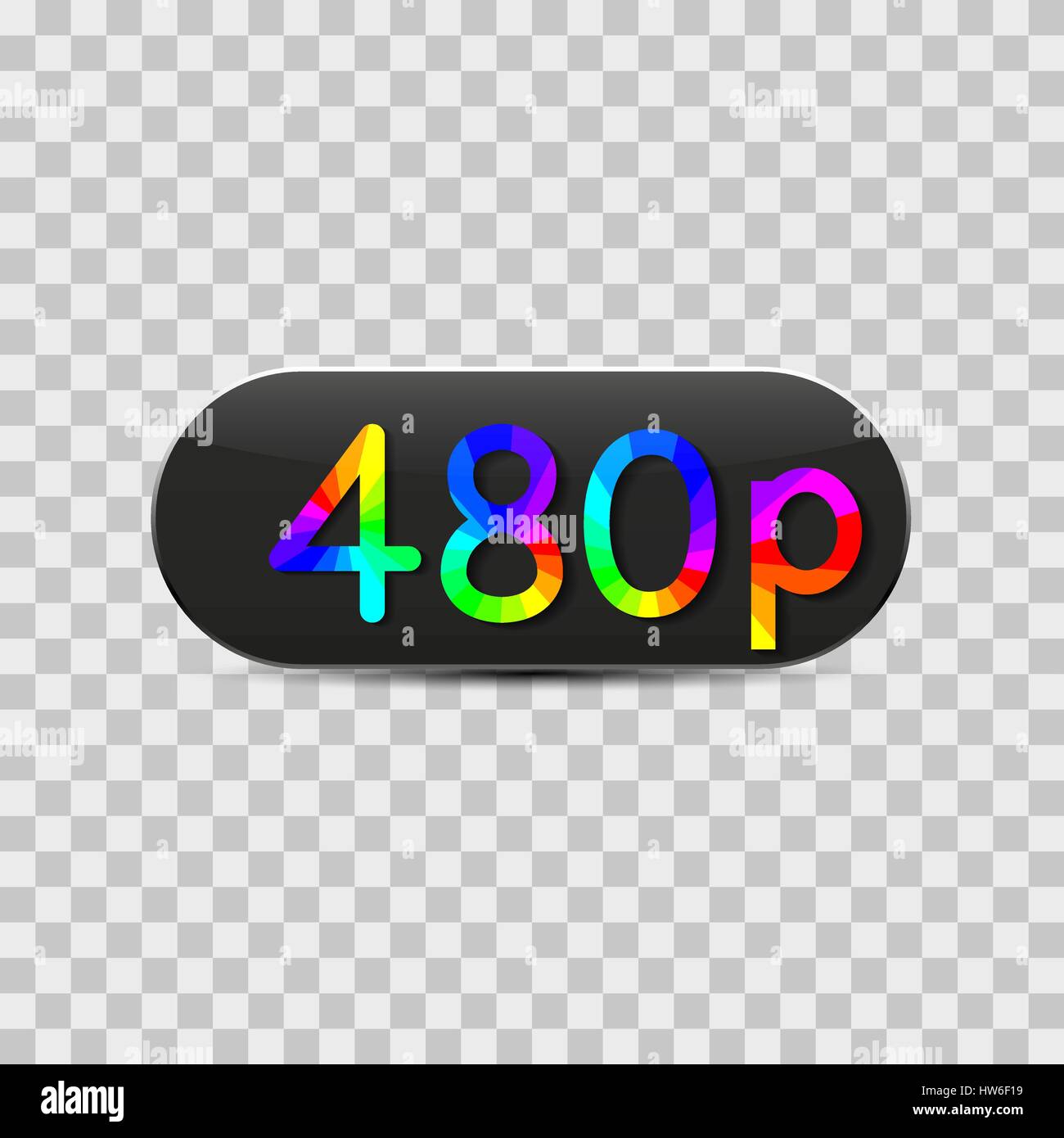 Highdefinition video sign isolated on grey background, design of