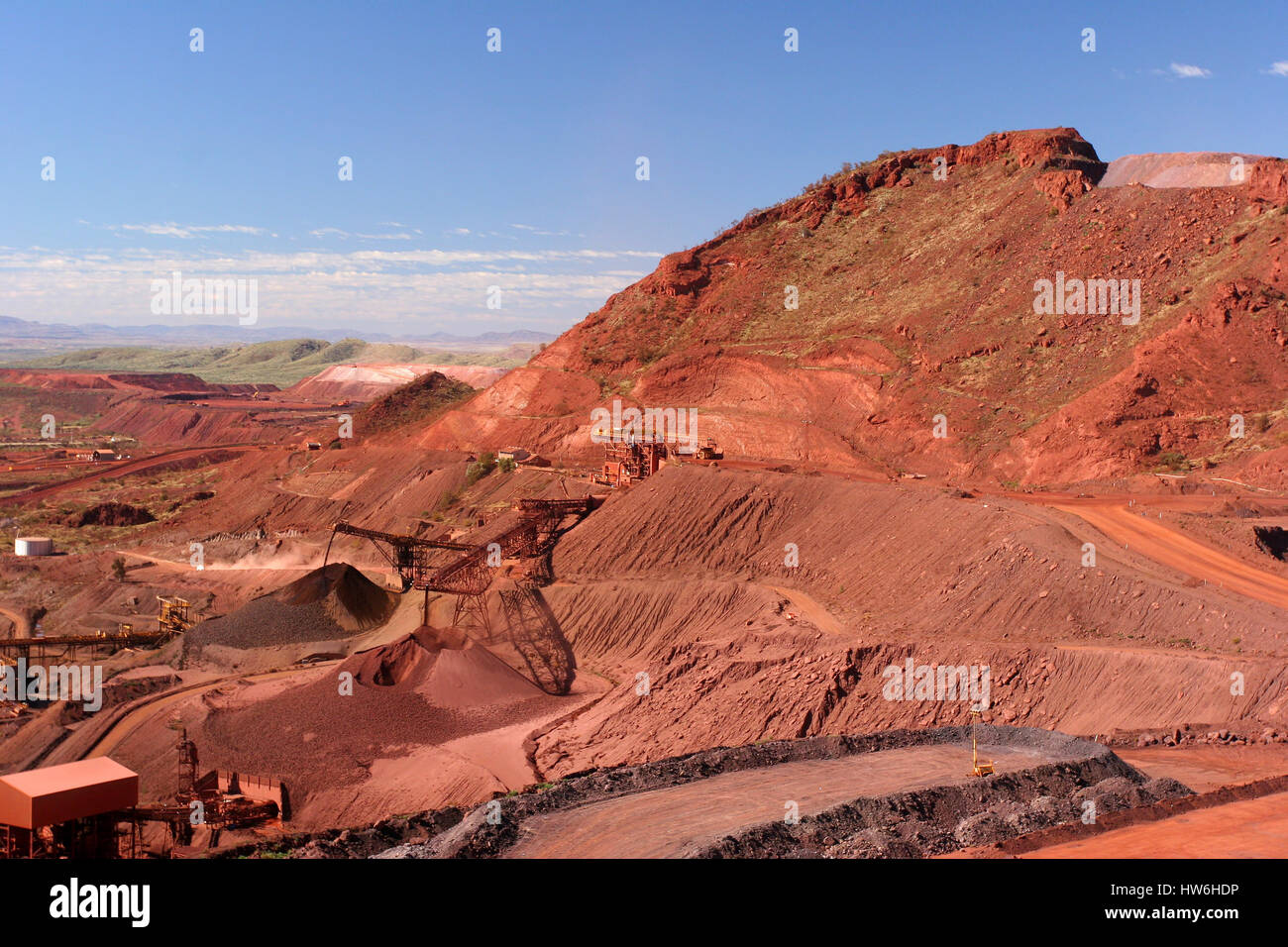 Iron ore mine pit Pilbara region Western Australia Stock Photo