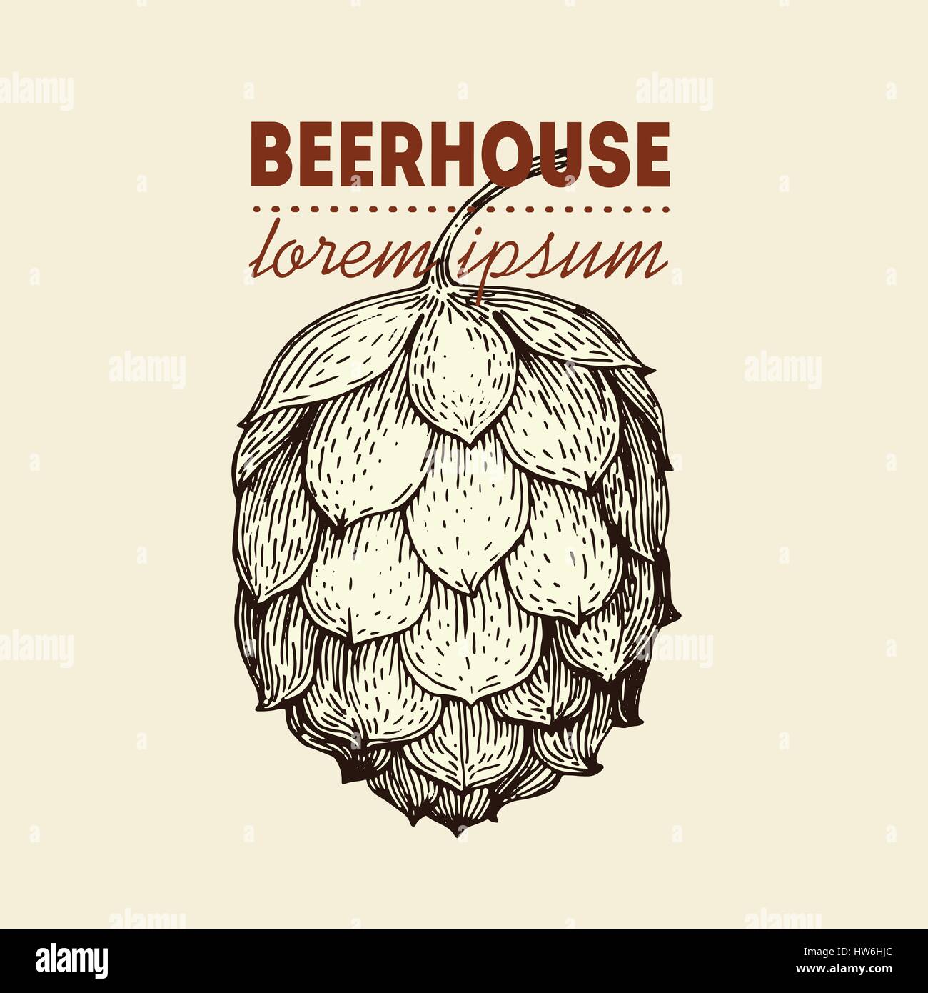 Original vintage retro line art badge logo for beer house, bar, pub ...
