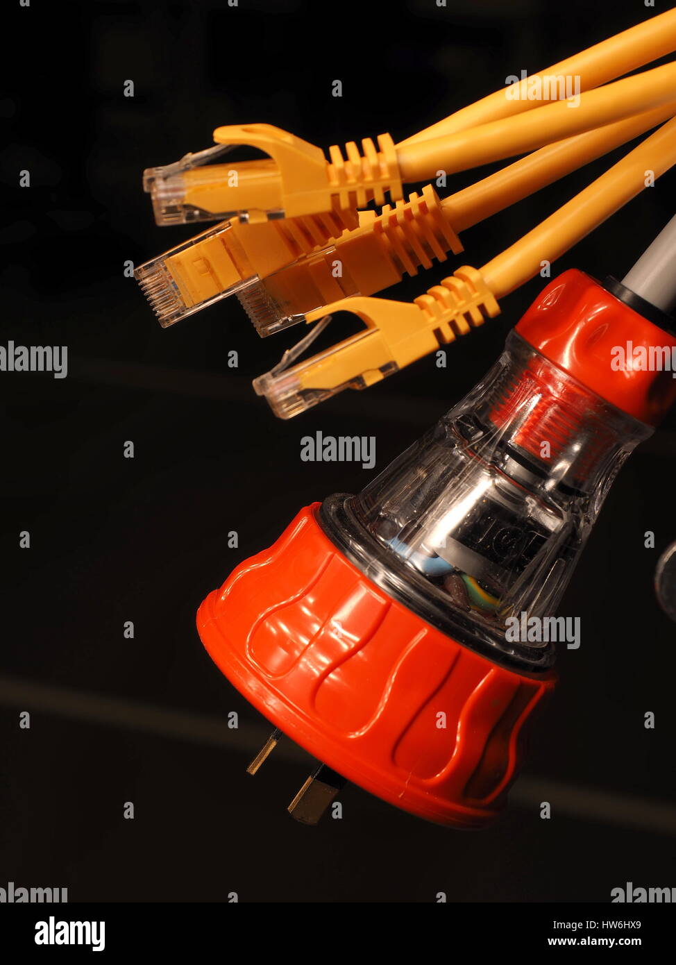 Power and data industrial connection cables Stock Photo Alamy