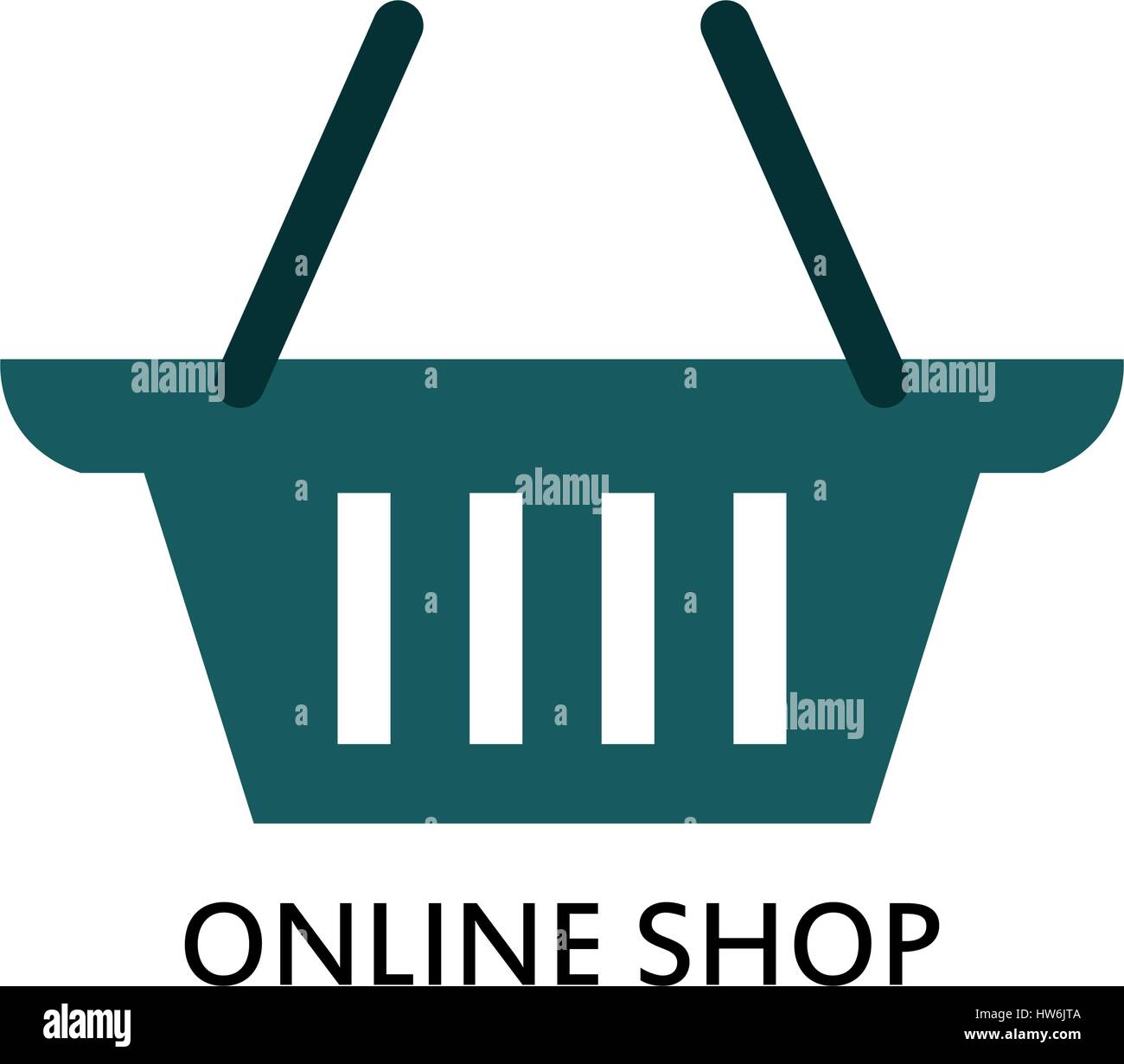 shopping basket icon online shopping illustrated on a white background ...