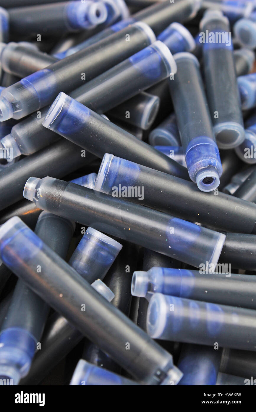 Pen ink. Pen ink Cartridge. Close up of the nib of a fountain pen ink