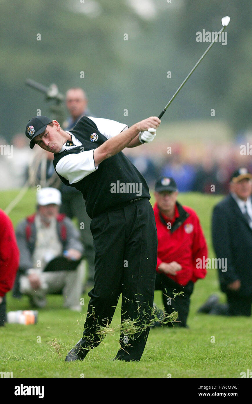 THOMAS BJORN RYDER CUP 02 8TH HOLE THE BELFRY SUTTON COLDFIELD BIRMINGHAM ENGLAND 28 September 2002 Stock Photo