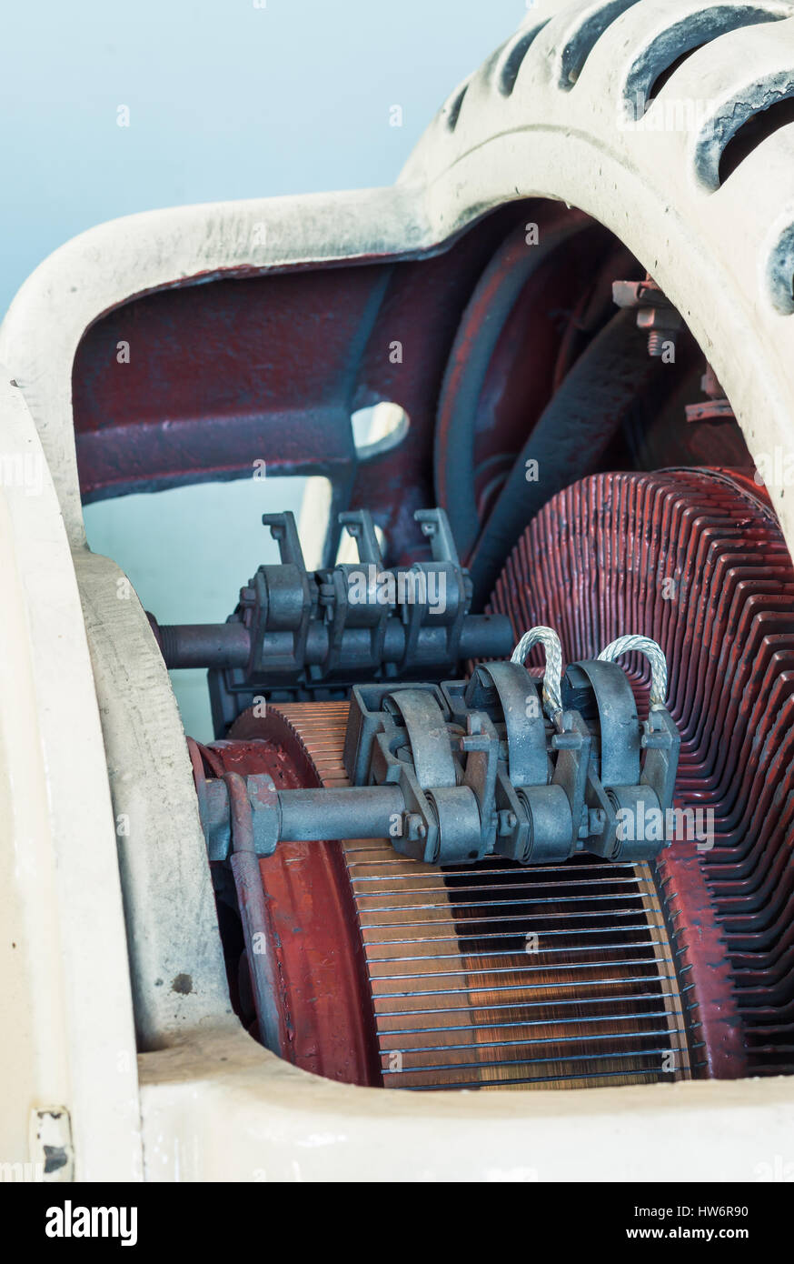 Looking into a generator brushes system Stock Photo Alamy