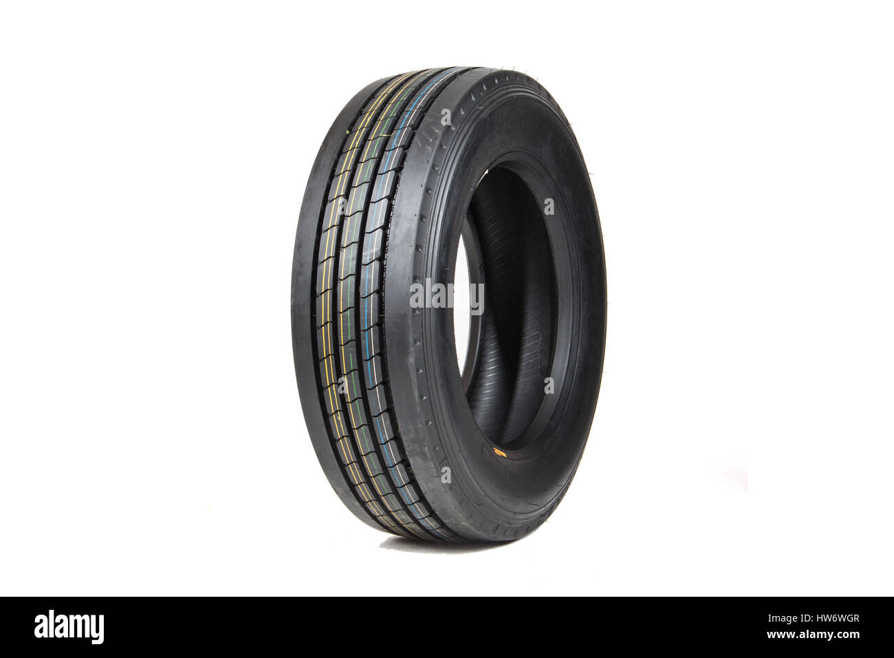 Car tire isolated on white background. Stock Photo