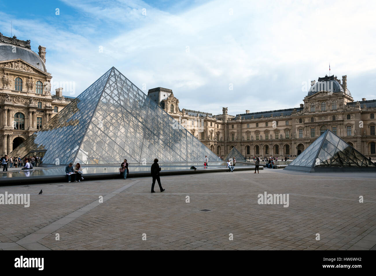 The glass pyramid of the Louvre the main entrance of Louvre Museum