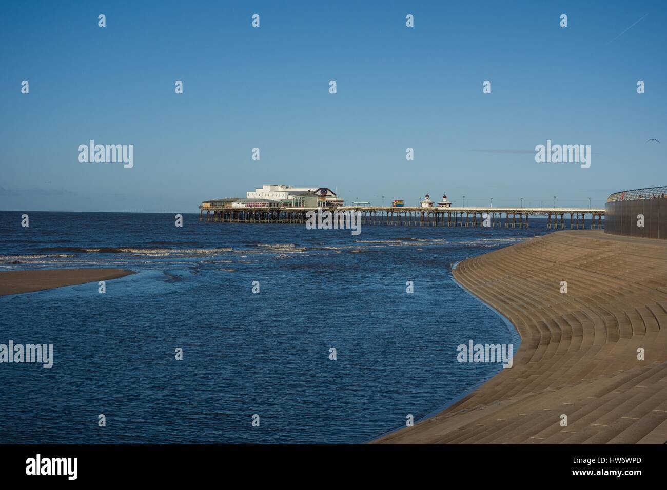 Blackpool North Pier at high tide Stock Photo