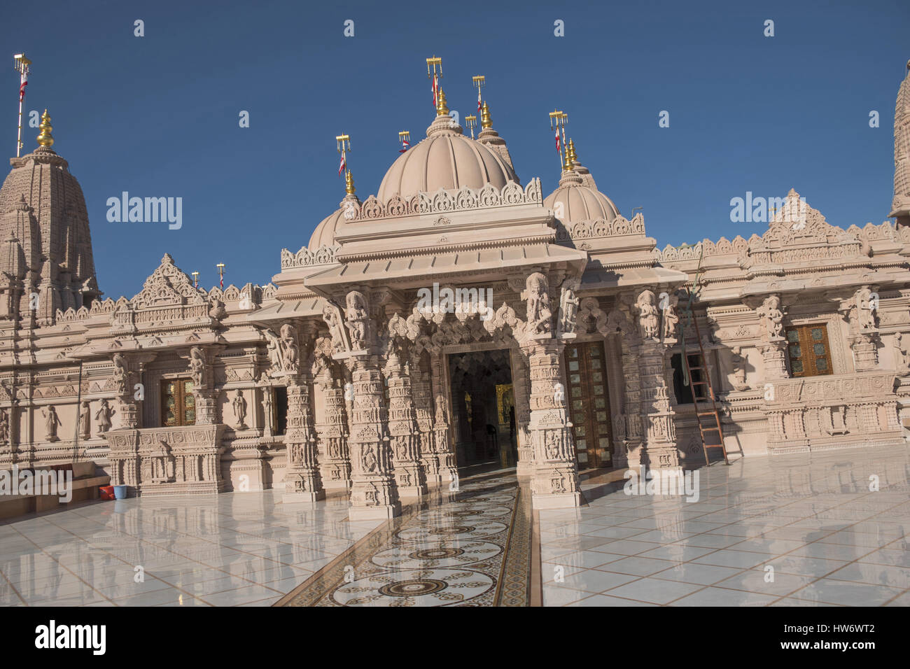 Front entrance, BAPS Swaminarayan mandir, Katraj, Pune Stock Photo
