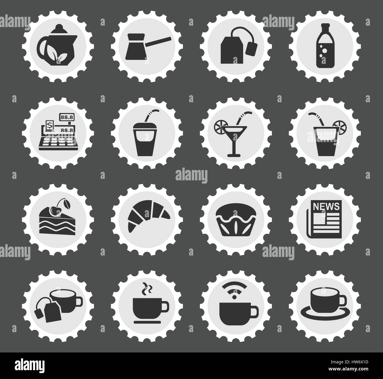 cafe web icons for user interface design Stock Vector Image & Art - Alamy