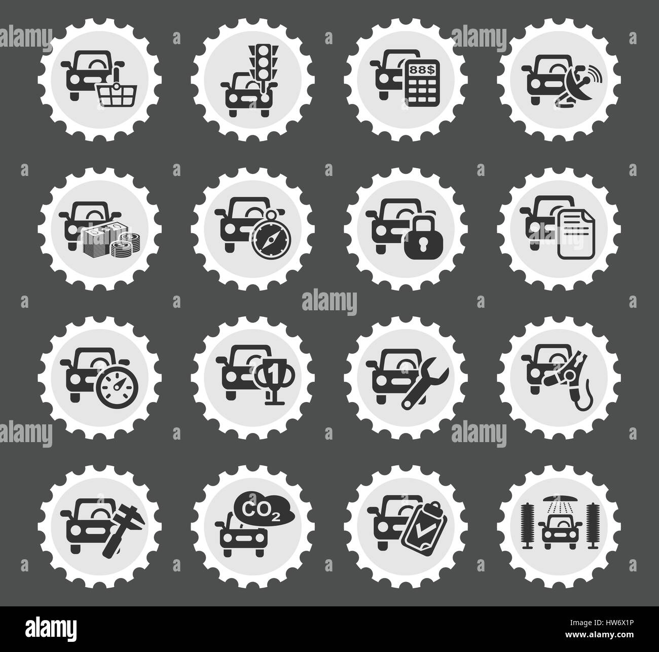 car service web icons for user interface design Stock Vector Image ...