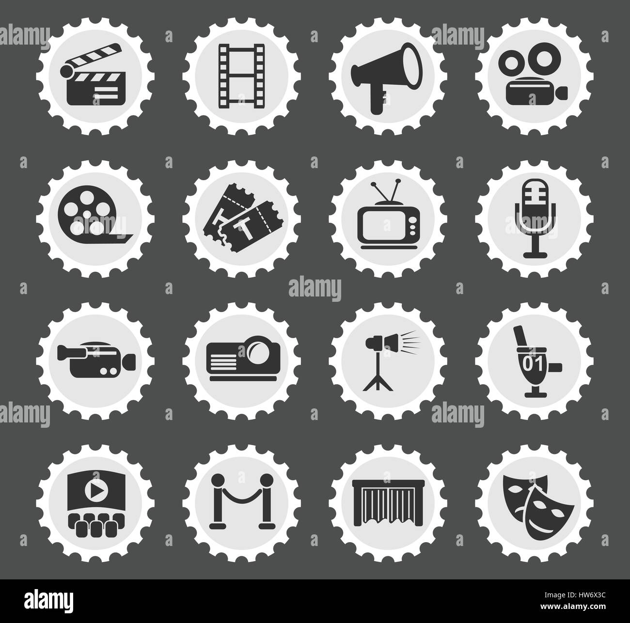 cinema web icons for user interface design Stock Vector Image & Art - Alamy