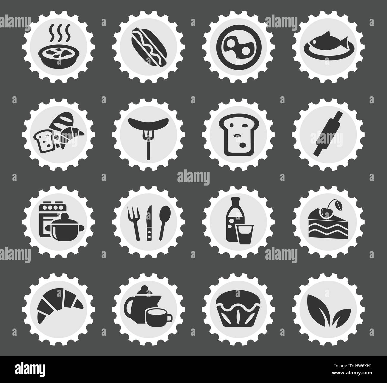 food and kitchen web icons for user interface design Stock Vector Image ...