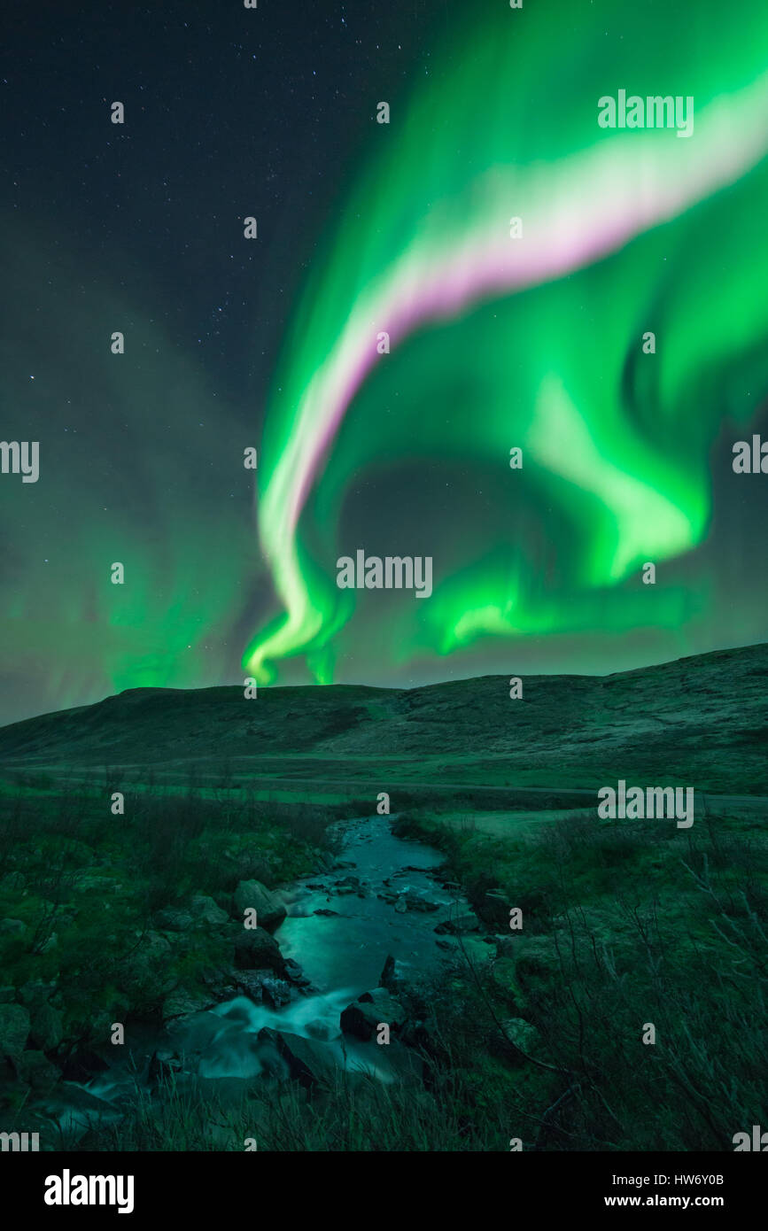 Northern lights in Finnmark Norway Stock Photo