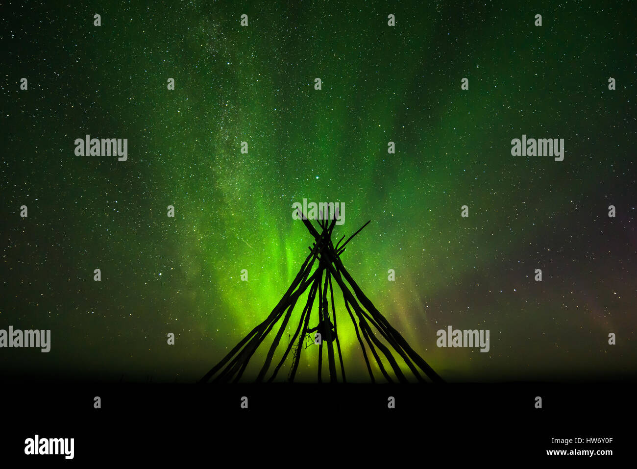 northern lights lavvu, sapmi, sami, samisk, aurora borealis, northern lights in alta, nordlys, Stock Photo