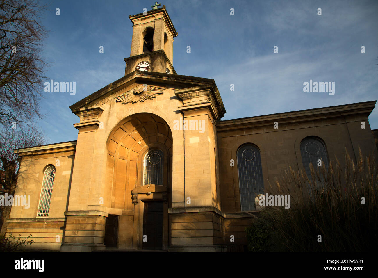 The Holy Trinity Church in the Hotwells district of Bristol, England. The Anglican place of worship was designed by Charles Robert Cockerell. Stock Photo
