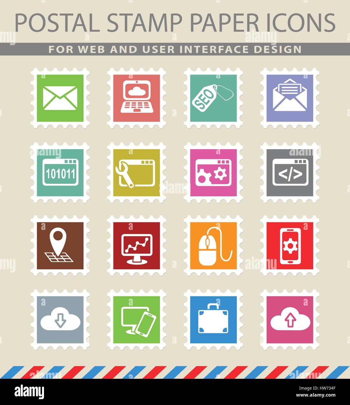 seo and development web icons for user interface design Stock Vector ...