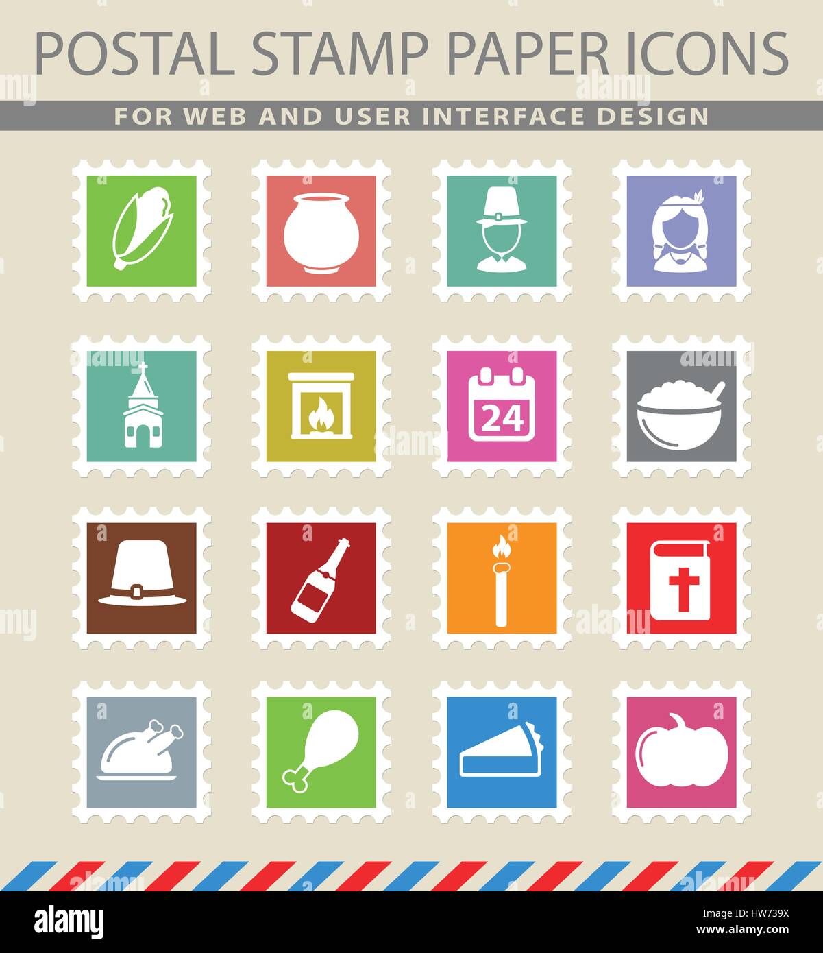 Thanksgiving simply icons for web and user interface Stock Vector Image ...