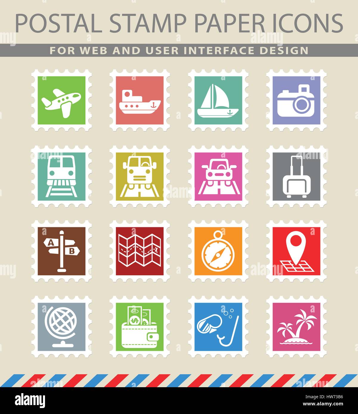 travel web icons for user interface design Stock Vector Image & Art - Alamy